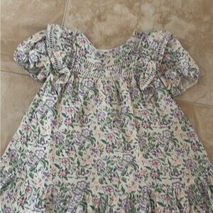 Floral Smocked Puff Sleeve Dress - Lavender & Green Nordstrom